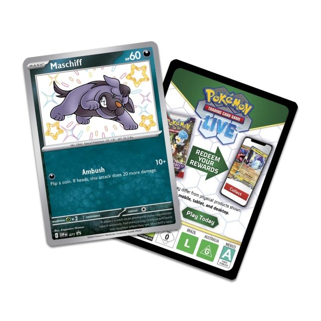 Pokémon TCG: Paldean Fates Tech Sticker Collection (Shiny Maschiff)