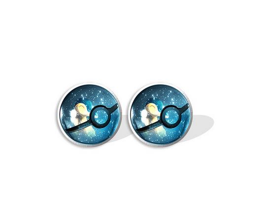 Pokemon Pokeball with Chikorita Earrings